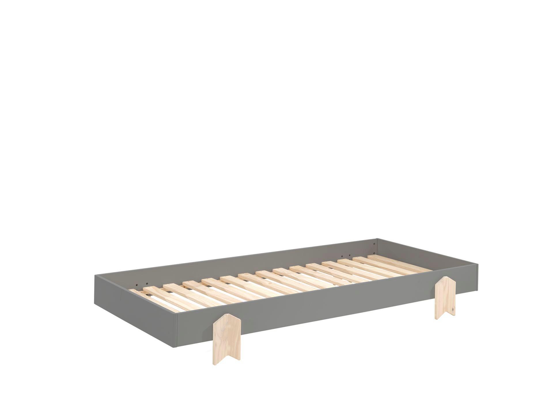 STAPELBETT Karlene 204x28x94 aus MDF in Grau - Grau, Holzwerkstoff (90/200cm) - 58aufmkessel