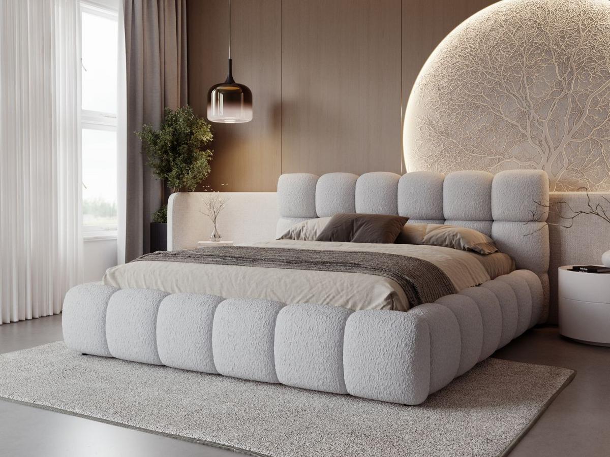 POLSTERBETT Modo 120x200 Bouclé-Stoff Grau - Grau, Textil (120/200cm) - Graingold