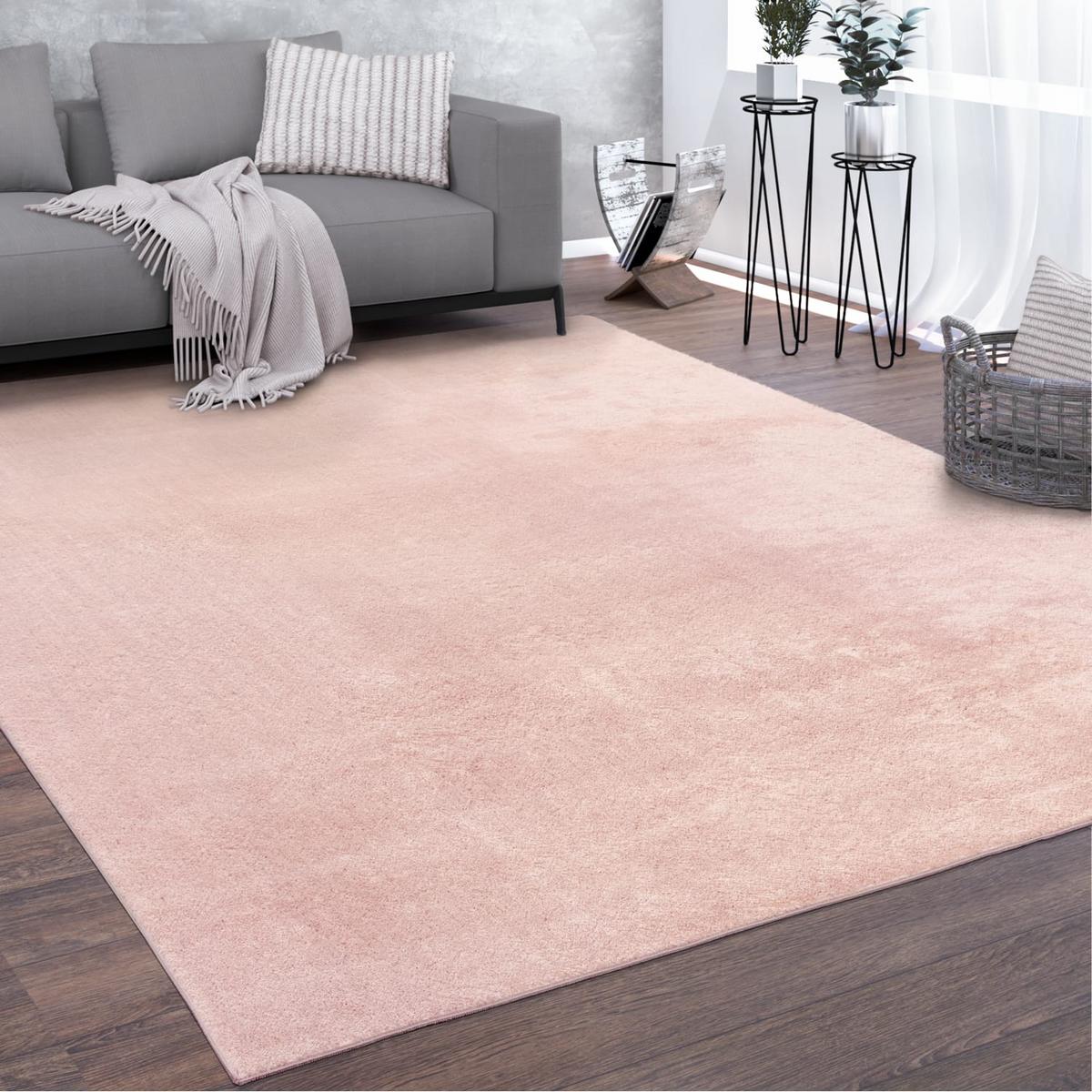 KURZFLORTEPPICH, einfarbig, Hellrosa, 60 x 100 cm - Rosa, Textil (60/100cm) - KADIMA DESIGN