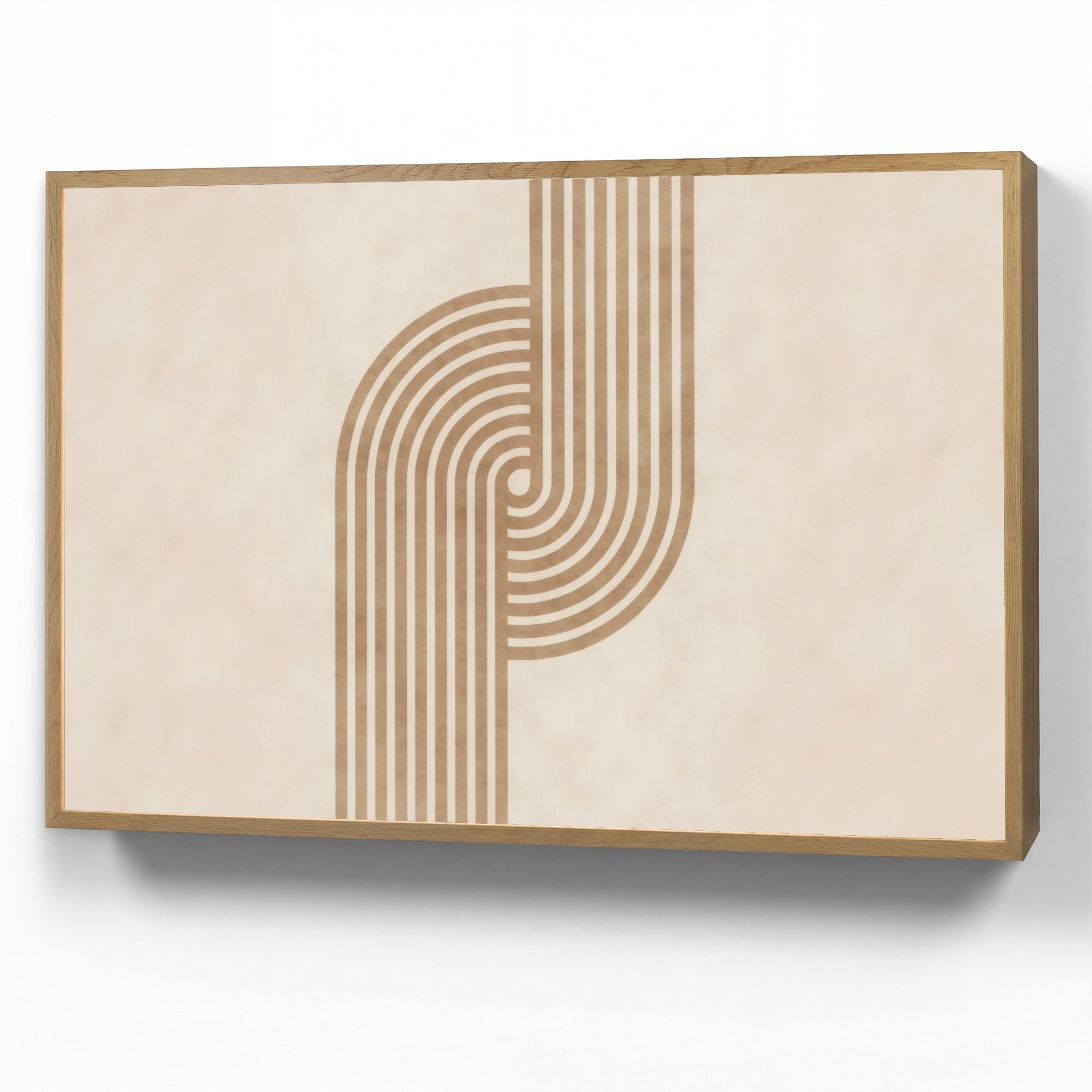 WANDLEUCHTE MIT AKKU Symmetrische Biegung - kupferfarbig 90x60 cm - Beige, Holzwerkstoff (90/60/8cm) - OnlyWow