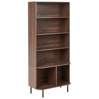 BÜCHERREGAL mit 6 Ebenen 180 cm Dunkelbraun Bradley - Dunkelbraun, Holzwerkstoff (80/180/40cm) - Beliani