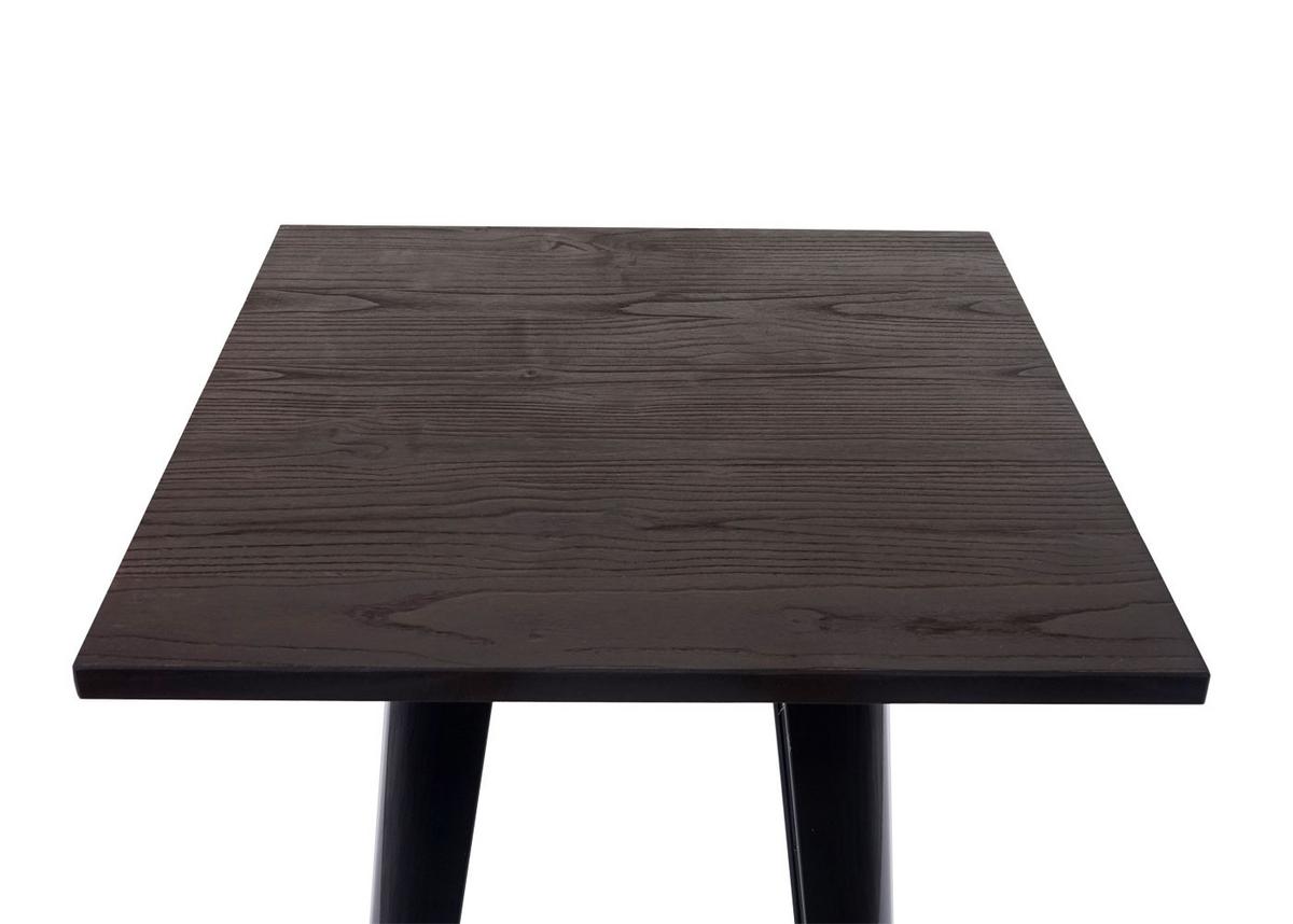 STEHTISCH INKL. HOLZ-TISCHPLATTE quadrat Schwarz - Schwarz, Holz (60/60/107cm) - MCW