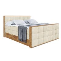 BOXSPRINGBETT mit Matratze H3|H4 und Lattenrost - LOLLI7-Z KING-200x200 - Beige Monolith - Beige, Holzwerkstoff (200/200cm) - ALTDECOR