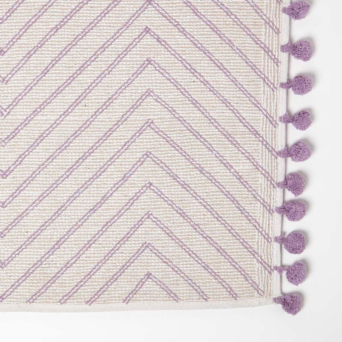 BADEMATTE 50/80 cm Chevron, Baumwolle - Flieder, Textil (50/80cm) - Homescapes