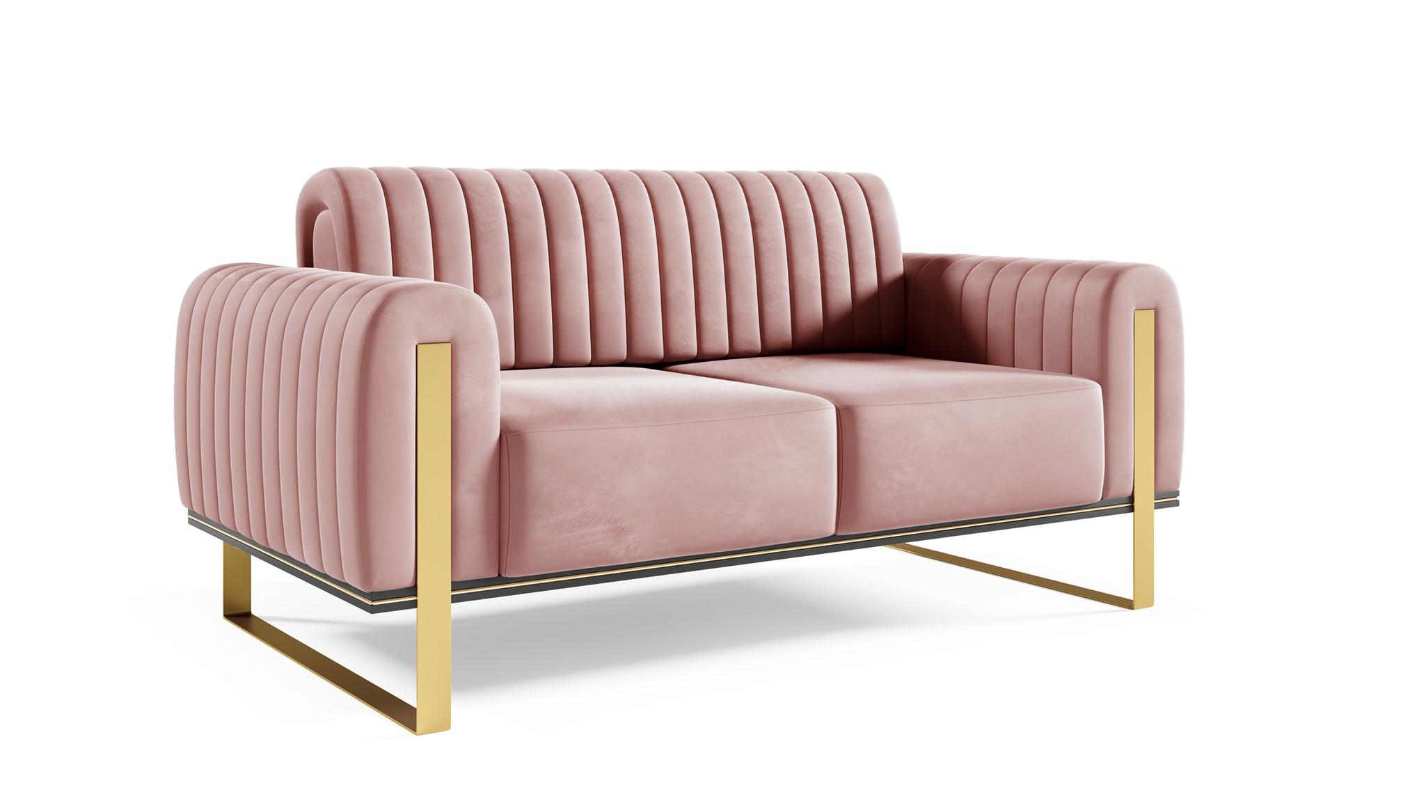 SOFA Valerie 2-sitzer - Altrosa, Holzwerkstoff/Textil (164/79/90cm) - Fun Möbel