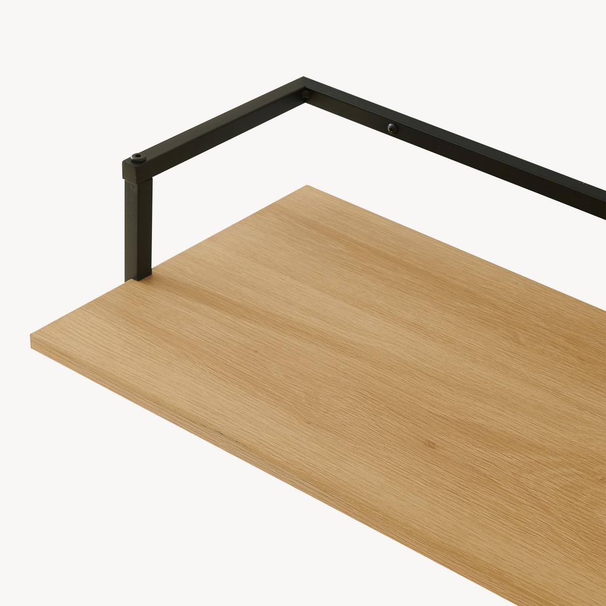 WANDGARDEROBE Evje - Eichefarben/Schwarz, Holzwerkstoff/Metall (30/20/80cm) - [en.casa]