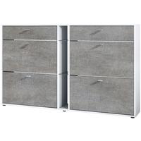 SCHUHSCHRANK Today Fronten in Braun meliert - Graubraun, Holzwerkstoff (155.5/95/28cm) - Vladon