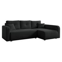 ECKSOFA Viena Cord, Seite: Rechts - Silberfarben/Schwarz, Holz/Kunststoff (145/234cm) - MIRJAN24