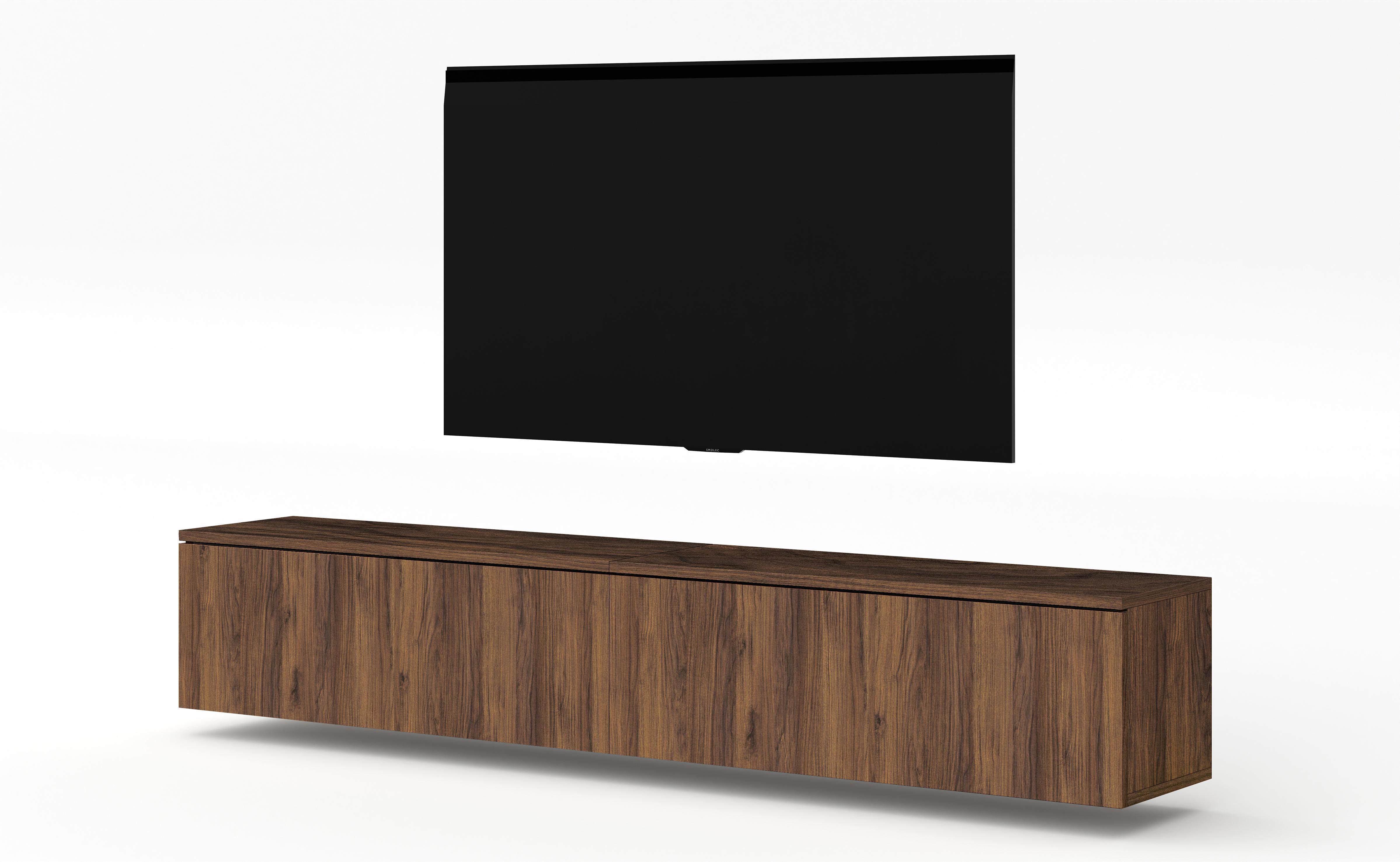 LOWBOARD Loriano 2x100 Nussbaum Warmia 200/34/32 cm – TV Schrank - Nussbaumfarben, Holzwerkstoff (200/34/32cm) - AX Living