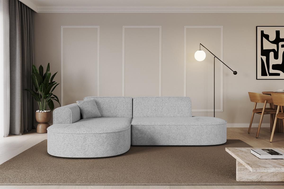 ECKSOFA Ottomane Links MARI-L1 - 243x171x79 cm Grau Tissu - Schwarz/Grau, Holzwerkstoff/Kunststoff (243/171cm) - ALTDECOR