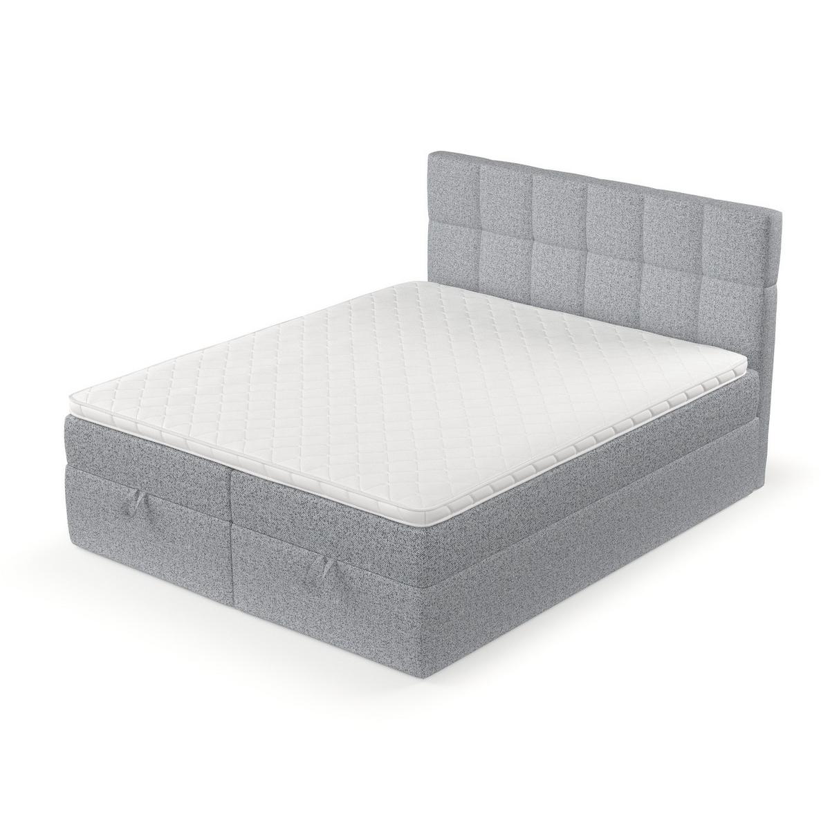 BOXBETT Savio 200/200 cm Grau im Riva Stoff - Schwarz/Grau, Holz/Holzwerkstoff (200/200cm) - AltaBeds