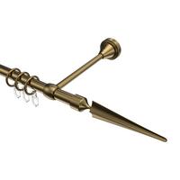 GARDINENSTANGE Primus Lorenzo 180 cm, 1-läufig, 16 mm Ø Messing Antik - Messingfarben/Bronzefarben, Metall (180cm) - INTERDECO