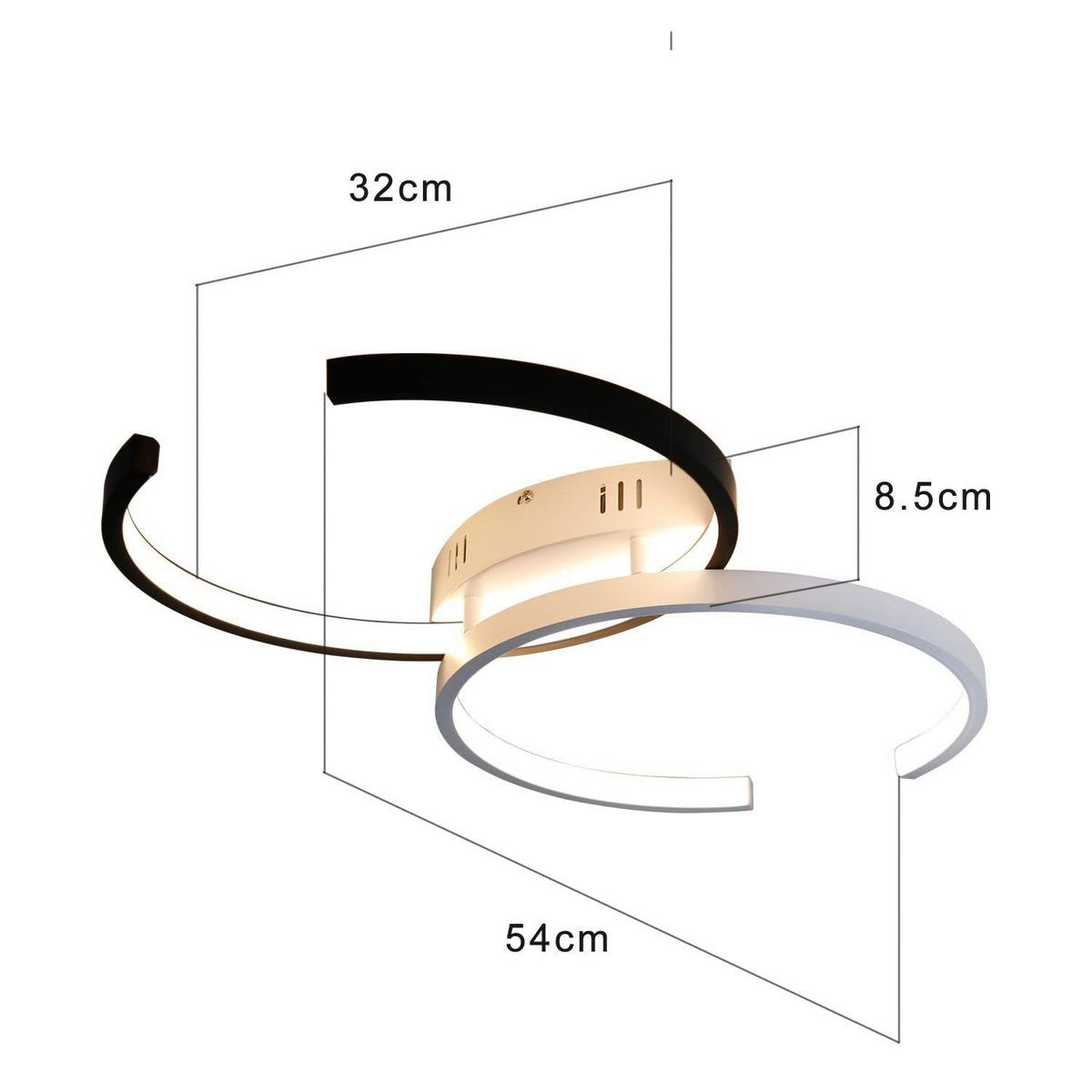 LED-DECKENLEUCHTE Gricelda 54/32/9 cm - Schwarz, Metall (54/32/9cm) - Nettlife