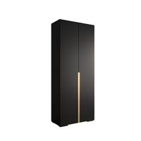 DREHTÜRENSCHRANK 236.7/100/47 2-türig - Goldfarben/Schwarz, Holz/Metall (100/236.7/47cm) - MÖBEL KRYSPOL