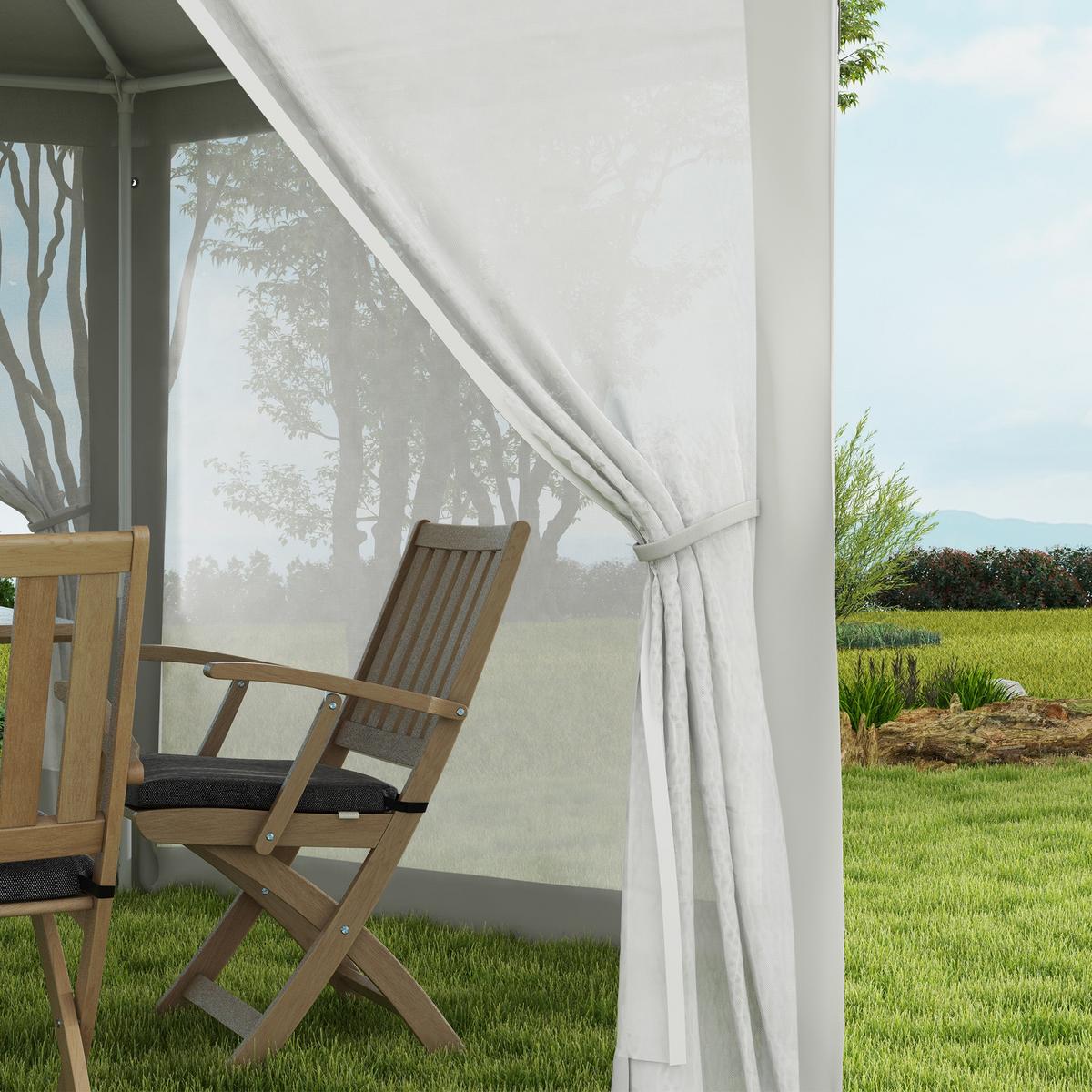 GARTENPAVILLON Polyester Metall Crème - Creme, Metall (341.2/250/394cm) - Outsunny