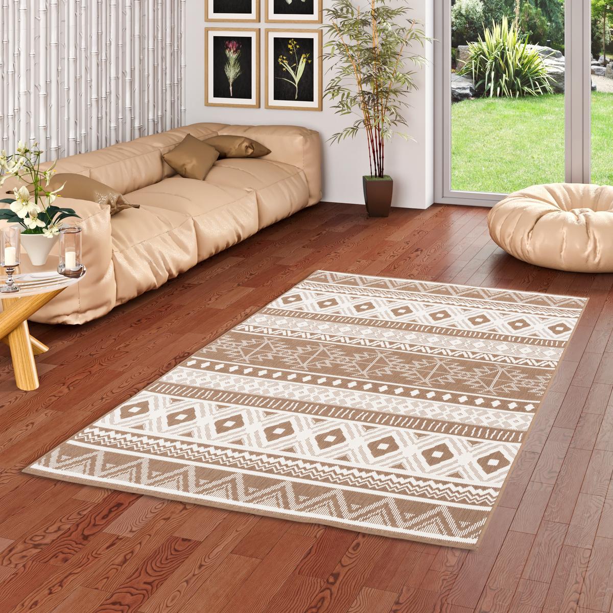 IN- UND OUTDOOR TEPPICH BEIDSEITIG CAPE COD ETHNO - Beige, Textil (133/190cm) - Pergamon
