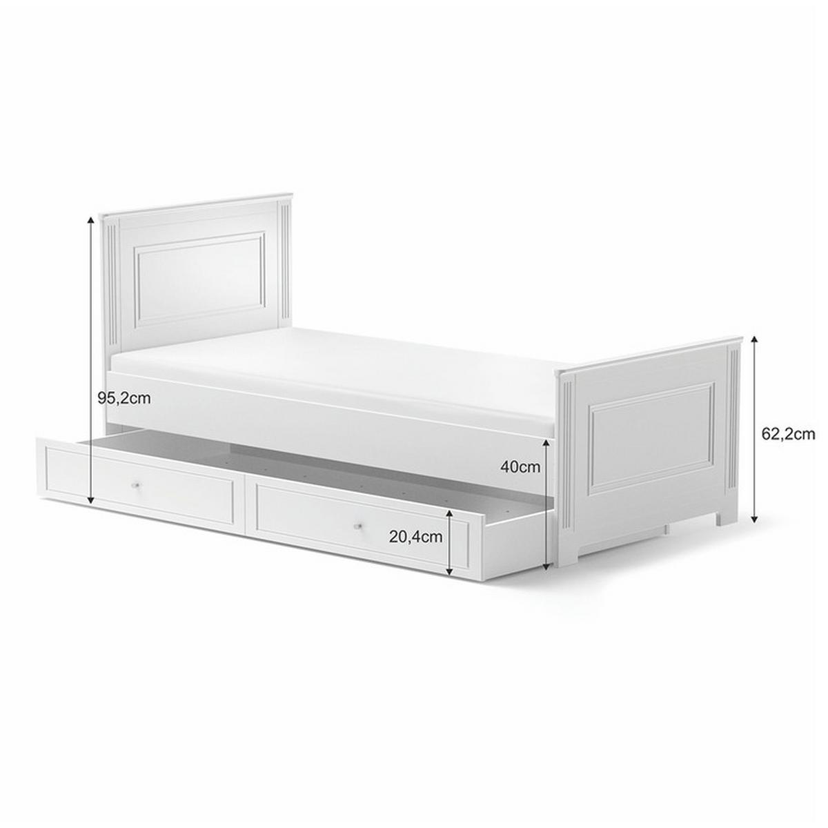 BETT 90/200 Weiß - Weiß, Holzwerkstoff (90/200cm) - Petits-meubles