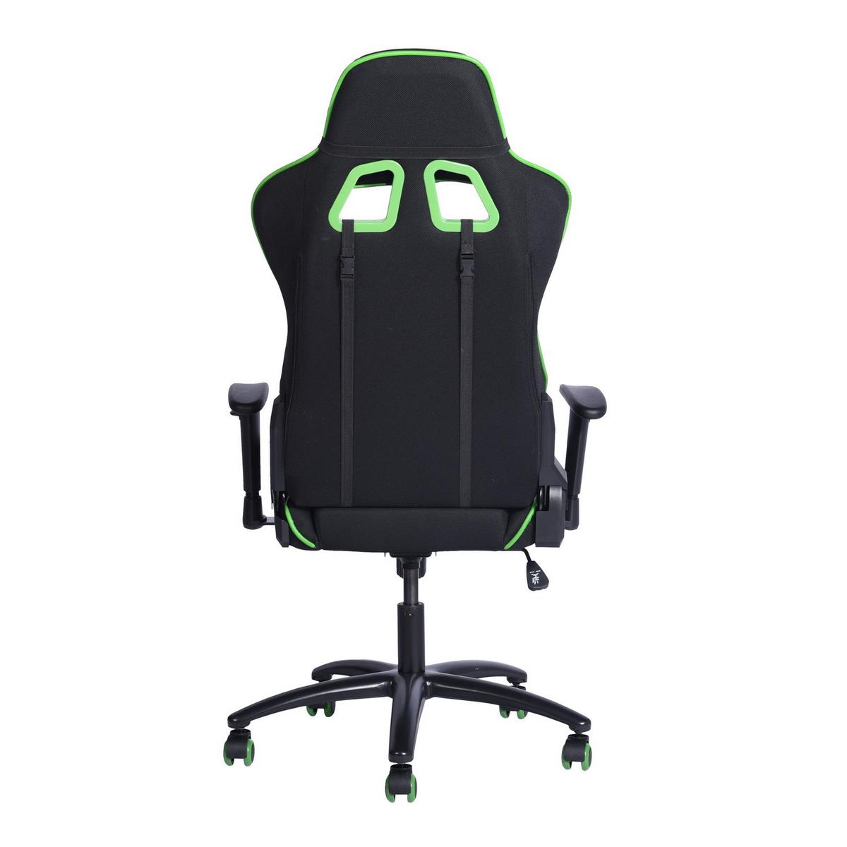 GAMINGSTUHL Grün, Metall, Kunststoff, Textil - Schwarz/Grün, Metall (70/139/56cm) - Urban Meuble