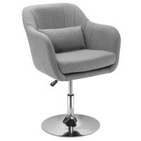 BÜROSTUHL Drehbar Höhenverstellbar Polyester Grau - Hellgrau, Kunststoff (60/91/60cm) - HOMCOM