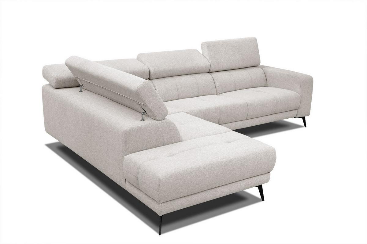 ECKSOFA MORELLO 5-Sitzer, creme - Creme/Schwarz, Holzwerkstoff/Textil (158/269cm) - Wozimo