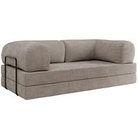 3-SITZER SOFA ORSETTO - Hellgrau Schenille glatt - Hellgrau/Schwarz, Textil/Metall (200/70/100cm) - MKS