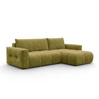 ECKSOFA VERONA 4-Sitzer rechts, Khaki - Schwarz/Grün, Holz/Textil (266/173cm) - Courtois Laville