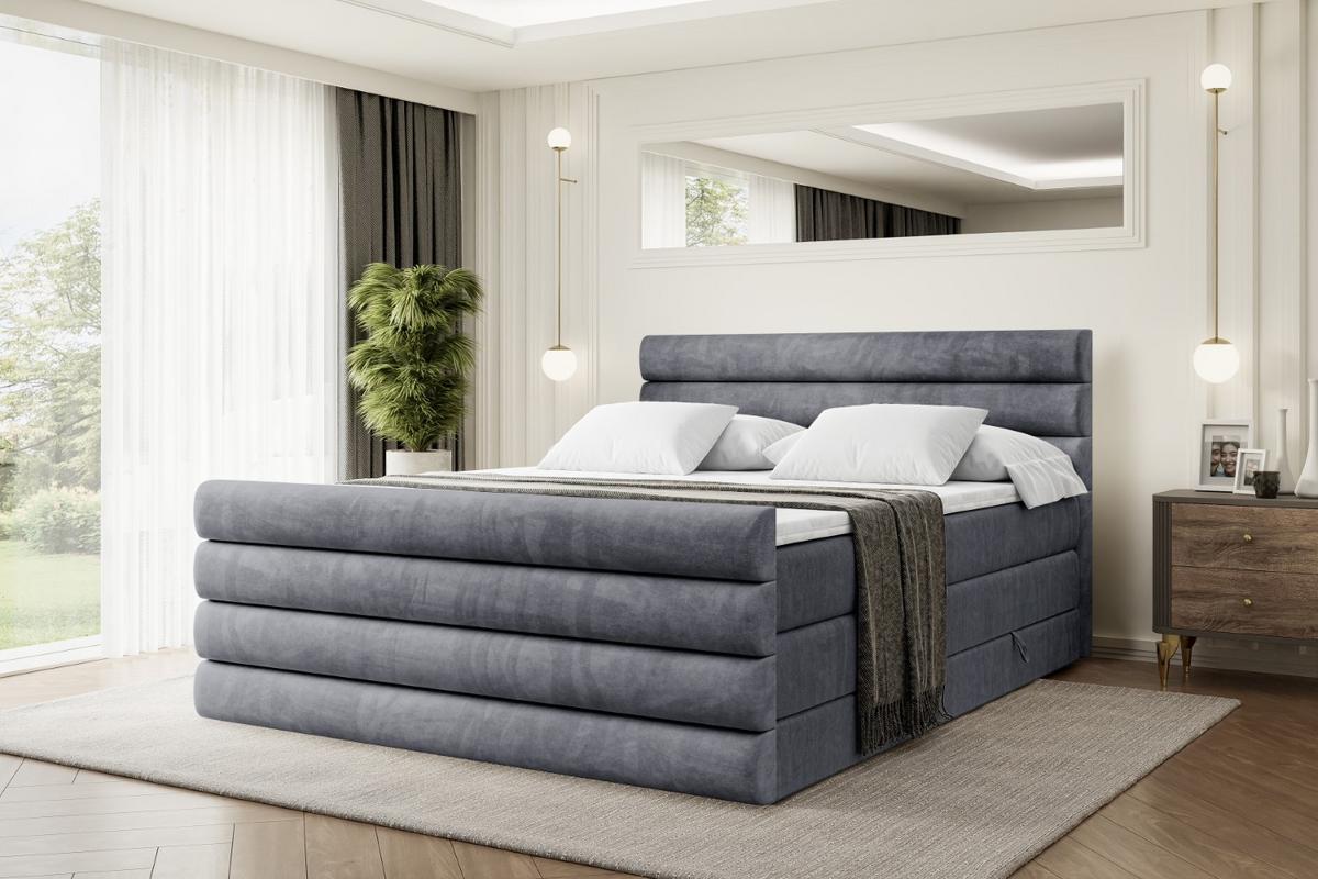 BOXSPRINGBETT CELESTIA-Z KING - 140x200 - H3/H4 - Dunkelgrau - Dunkelgrau, Holzwerkstoff (140/200cm) - ALTDECOR