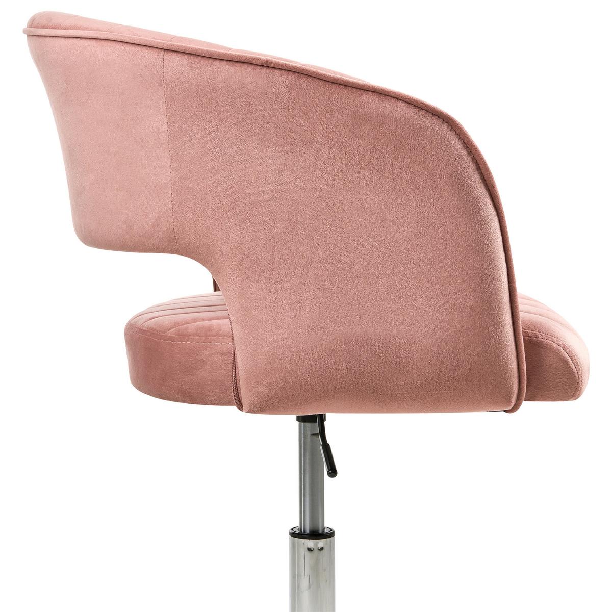 BÜROSTUHL Rosa Katonah - Pink/Silberfarben, Textil (57/78/57cm) - Beliani