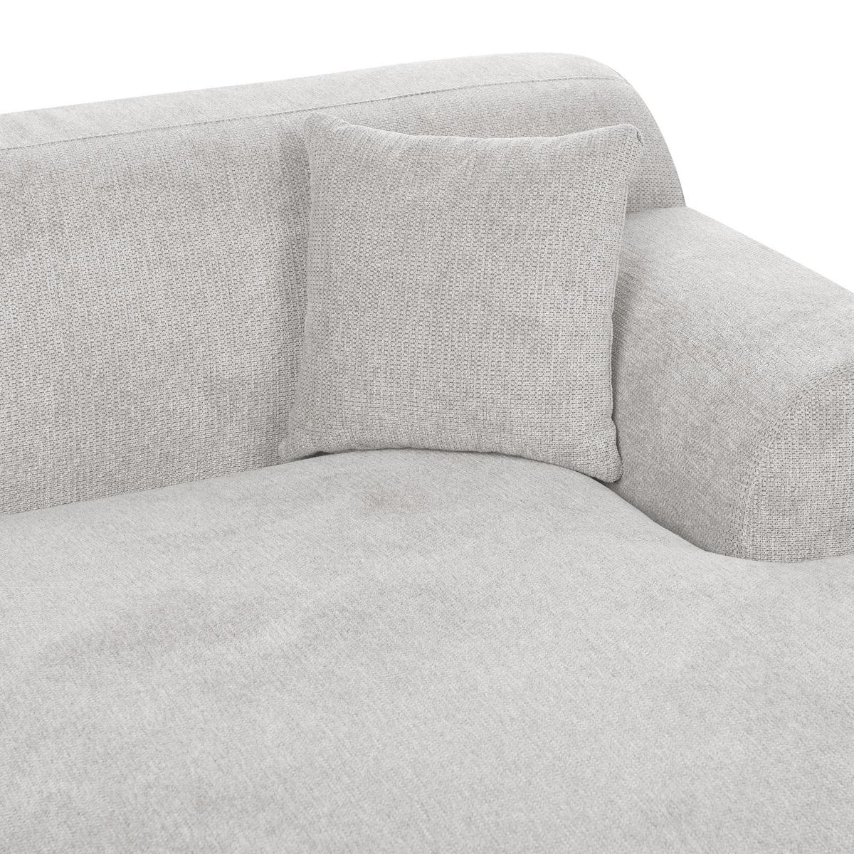ECKSOFA 3-Sitzer Stoff Hellgrau linksseitig Holt - Hellgrau, Textil (241/159cm) - Beliani