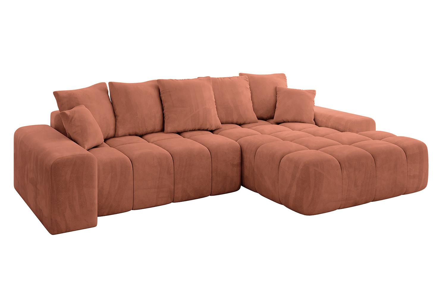 ECKSOFA Ottomane Rechts ENSI-L - 267x164x69 cm Koralle - Koralle, Holzwerkstoff/Kunststoff (164/267cm) - ALTDECOR