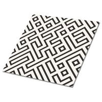 FLIESENAUFKLEBER 9 Stück 30x30 cm selbstklebend Geometrische Linien - Schwarz, Textil (30/1.6/30cm) - TULUP