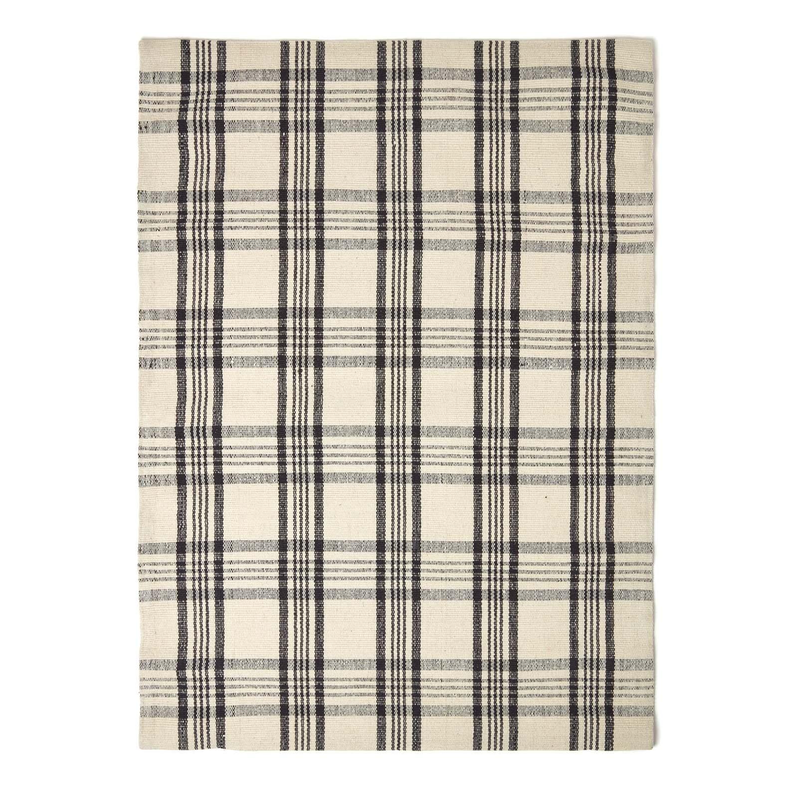HANDWEBTEPPICH Logan kariert 150/240 cm - Schwarz, Textil (150/240cm) - Homescapes