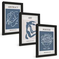 BILDER SET 3er Set - 20x30 cm Schwarzer Rahmen - Matisses stilvolle abstrakte Muster - Schwarz, Kunststoff (20/30cm) - TULUP