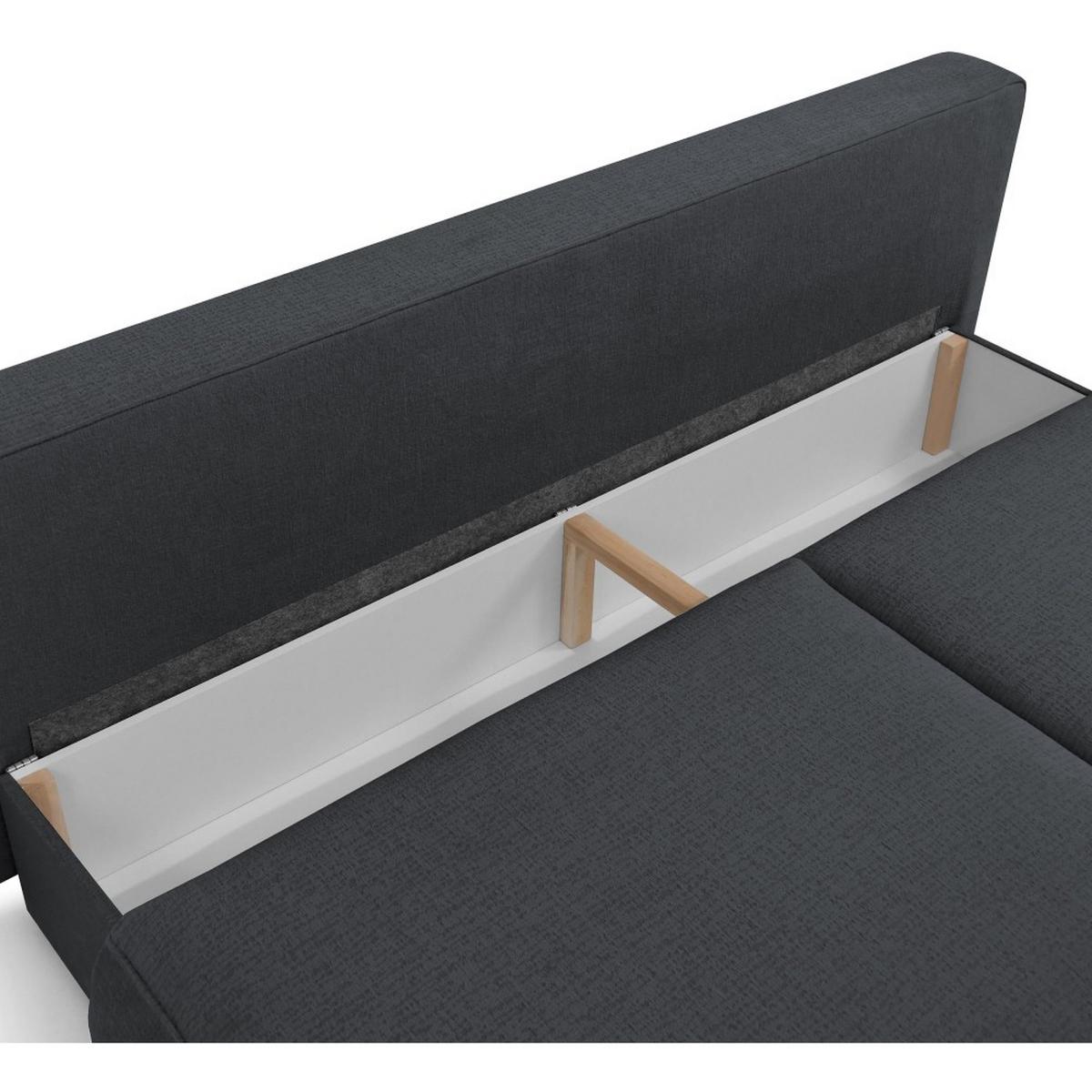SCHLAFSOFA Darling 2-Sitzer, mit Bettkasten, Schwarz - Schwarz, Textil (210/92/100cm) - Beautysofa
