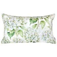 KISSENHÜLLE Landlust-Hortensie weiß 30/50 cm - Weiß/Grün, Textil (30/50cm) - beties Heimtextil