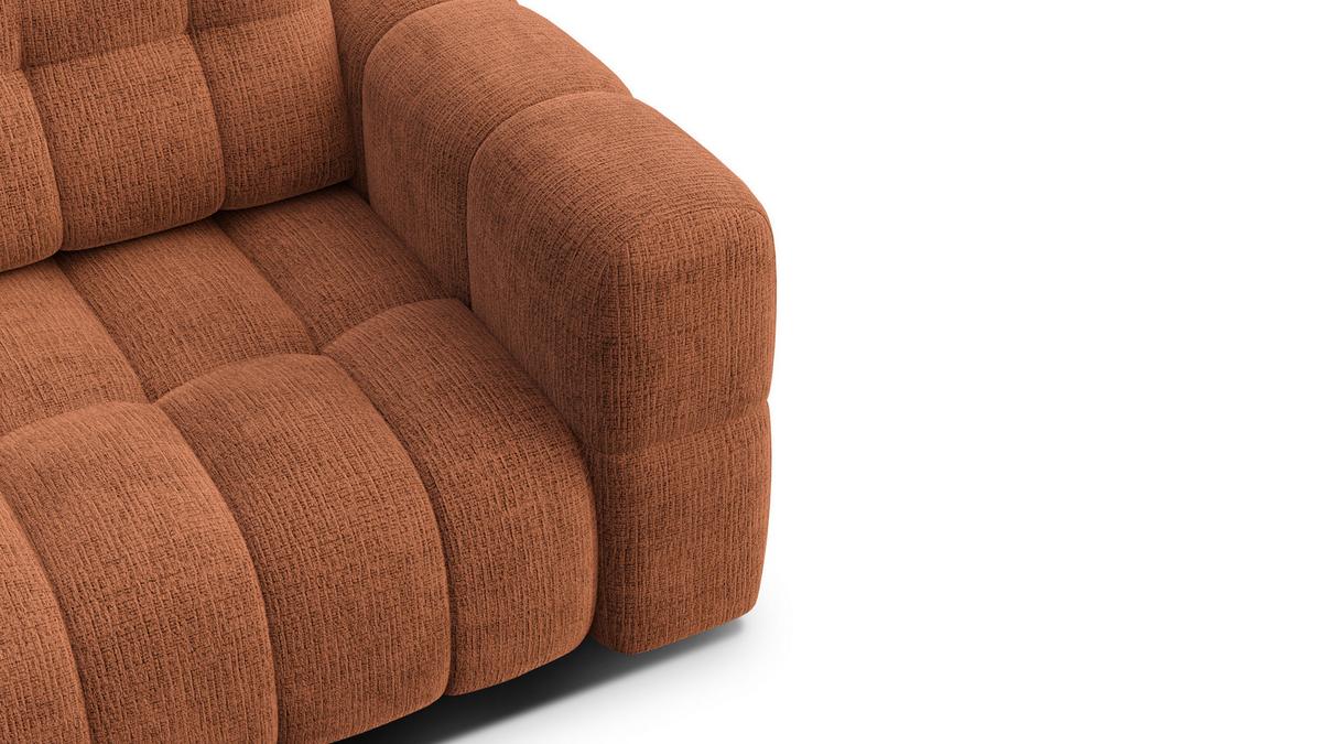 SOFA CLOUDI 2-Sitzer, rostrot - Schwarz/Orange, Holz/Textil (181/89/104cm) - Wozimo