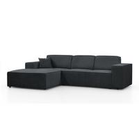 ECKSOFA ohne Schlaffunktion Pedro L dunkelgrau links - Dunkelgrau/Schwarz, Kunststoff/Textil (267/170cm) - Beautysofa