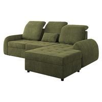 ECKSCHLAFSOFA Soreno, Seite: Rechts - Schwarz/Grün, Holz/Kunststoff (176/255cm) - MIRJAN24