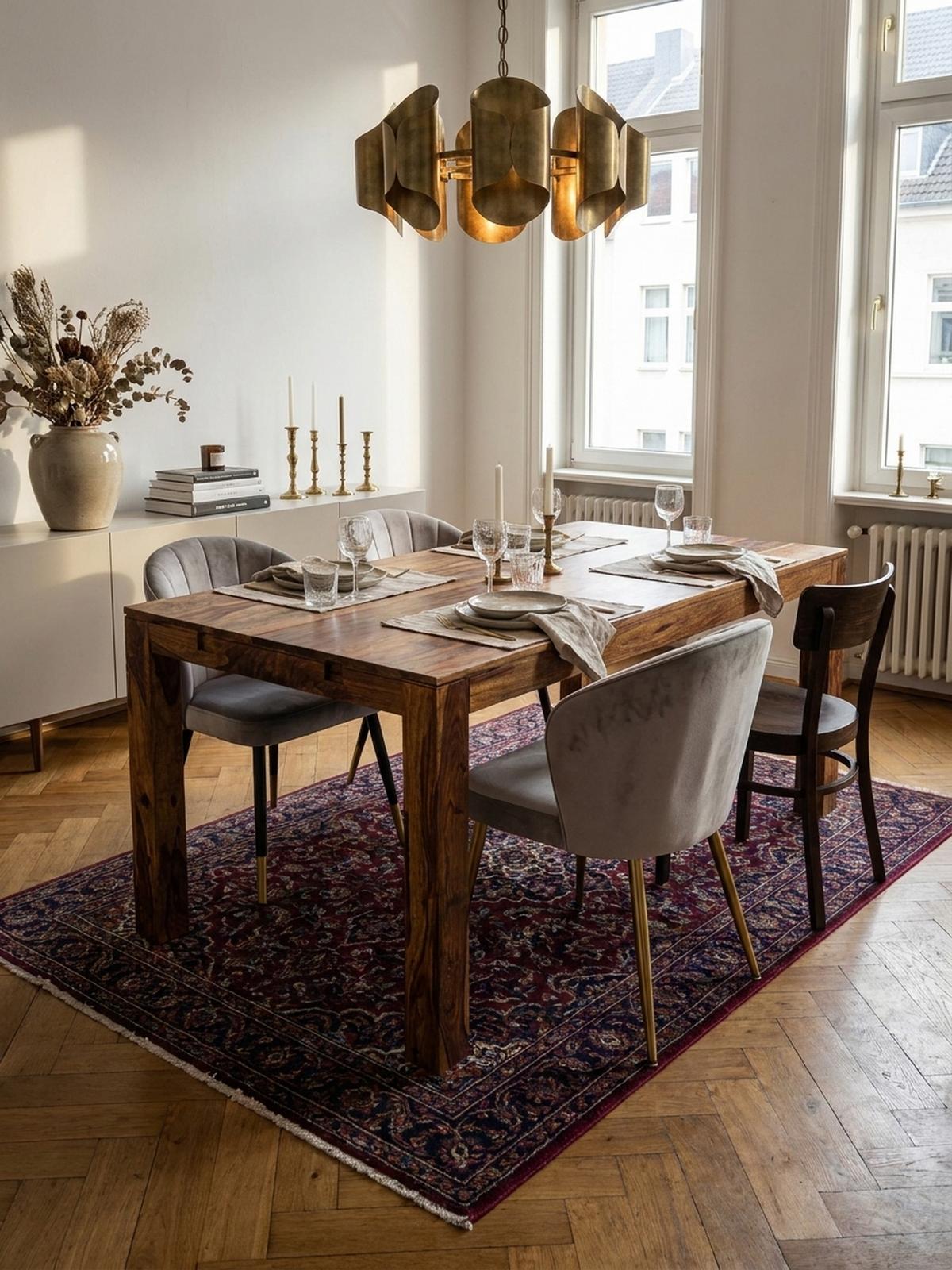 ESSZIMMERTISCH – Massivholz Braun 120–200 cm rechteckig verlängerbar - Braun, Holz (80/120/76cm) - KADIMA DESIGN