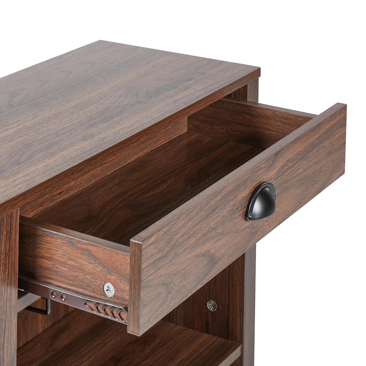 SIDEBOARD Dunkelbraun Walkerston - Braun, Holzwerkstoff (66/80/30cm) - Beliani