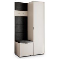GARDEROBENSCHRANK LORI 95/181/51 cm Modern Kaschmir - Kaschmir/Schwarz, Holzwerkstoff (95/181/51cm) - MASSENO