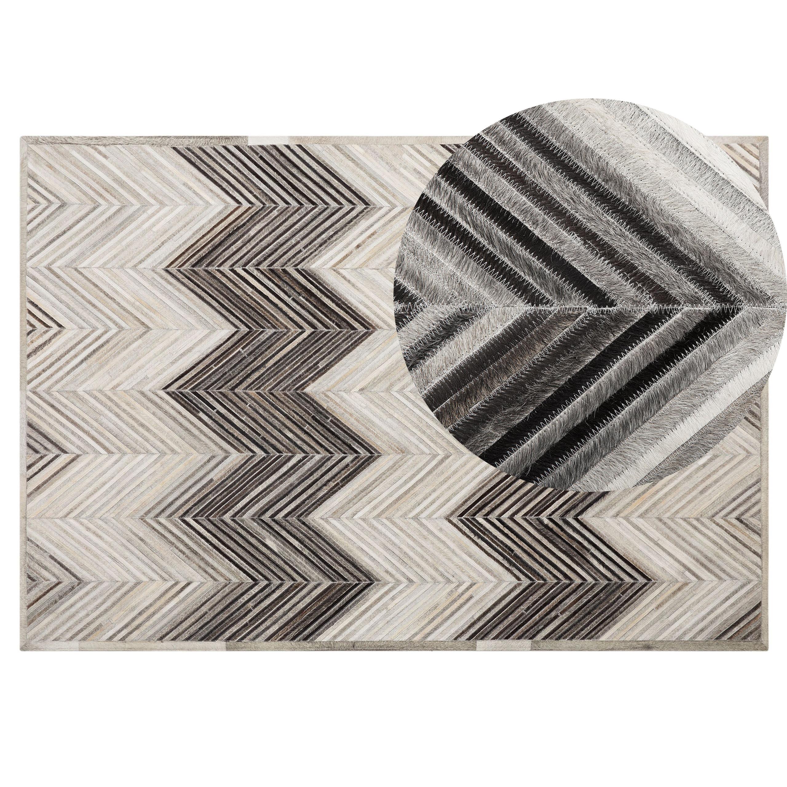 KURZFLOR-TEPPICH Aytepe 200/140 cm - Grau, Fell (140/200cm) - Beliani