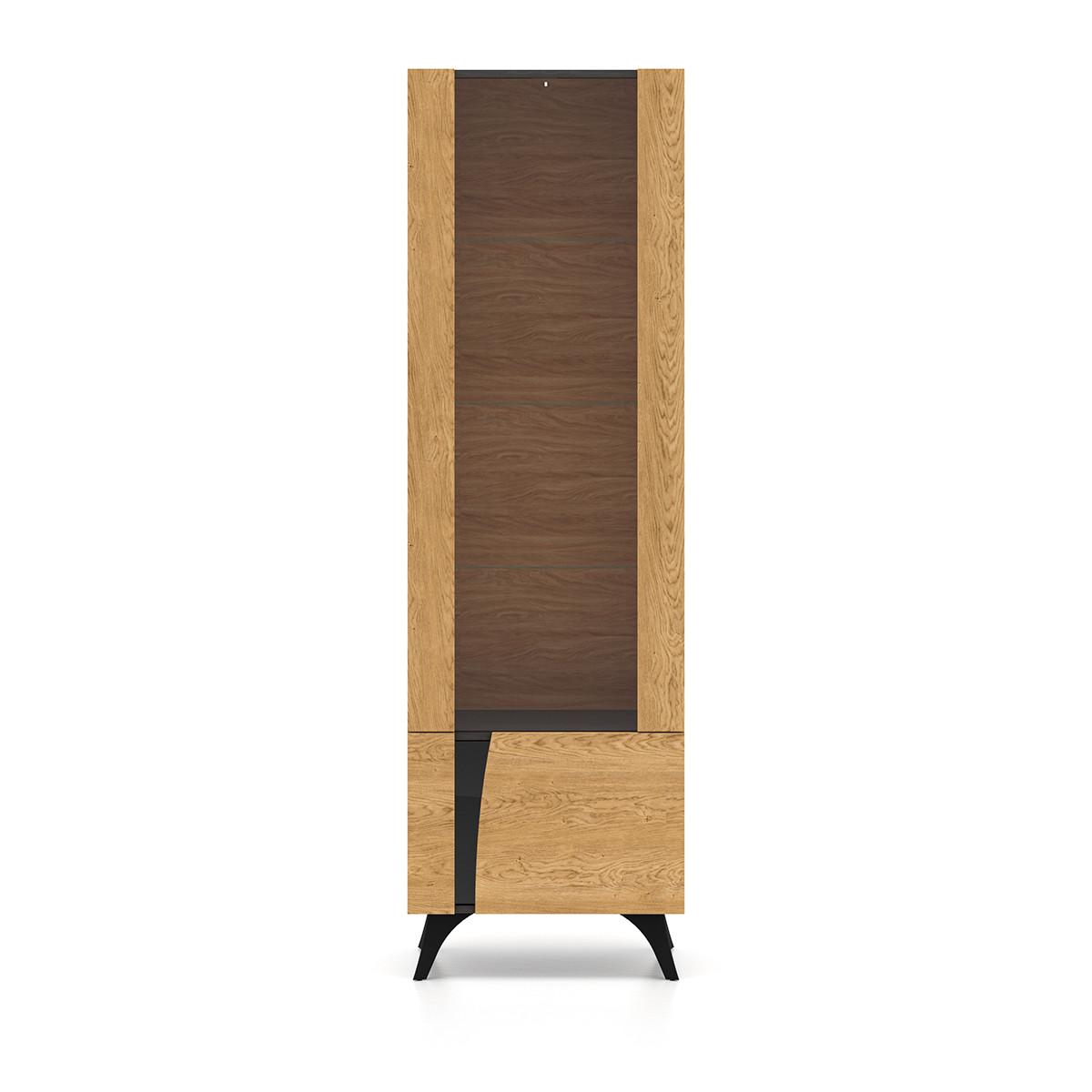VITRINE Soah Holz und Schwarz - Schwarz, Holzwerkstoff (58/190/40cm) - Petits-meubles