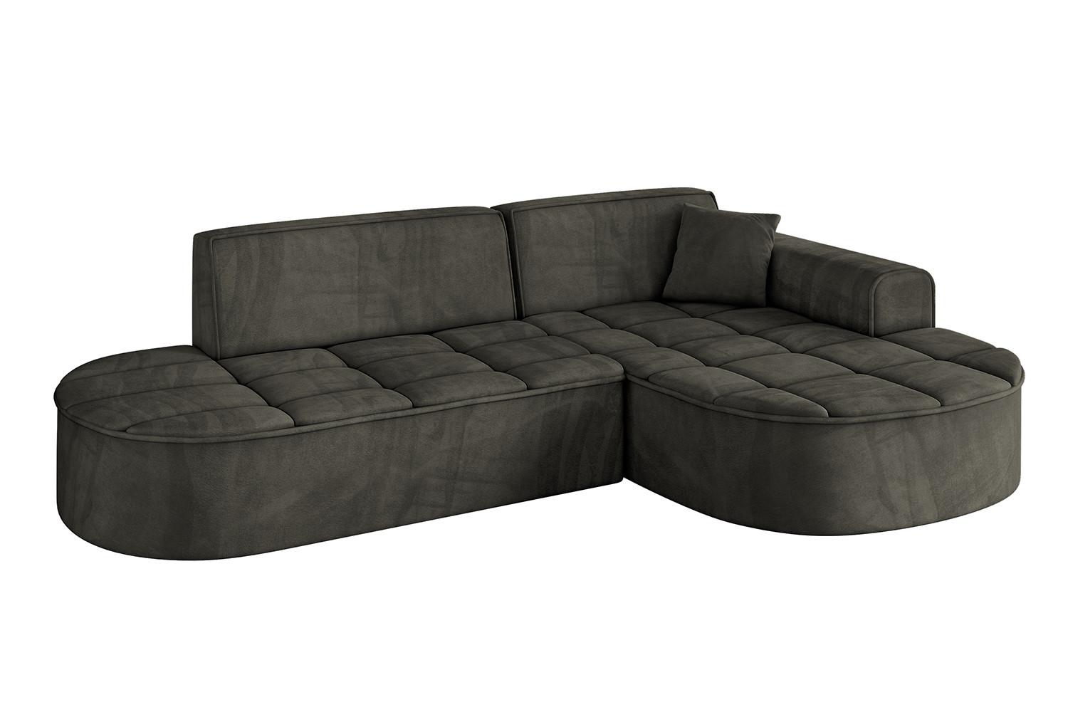 ECKSOFA Ottomane Rechts TARO-L1 - 243x171x79,5 cm Schwarz - Schwarz, Holzwerkstoff/Textil (243/171cm) - ALTDECOR