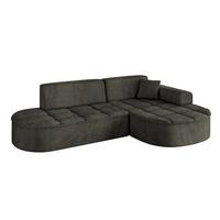 ECKSOFA Ottomane Rechts TARO-L1 - 243x171x79,5 cm Schwarz - Schwarz, Holzwerkstoff/Textil (243/171cm) - ALTDECOR