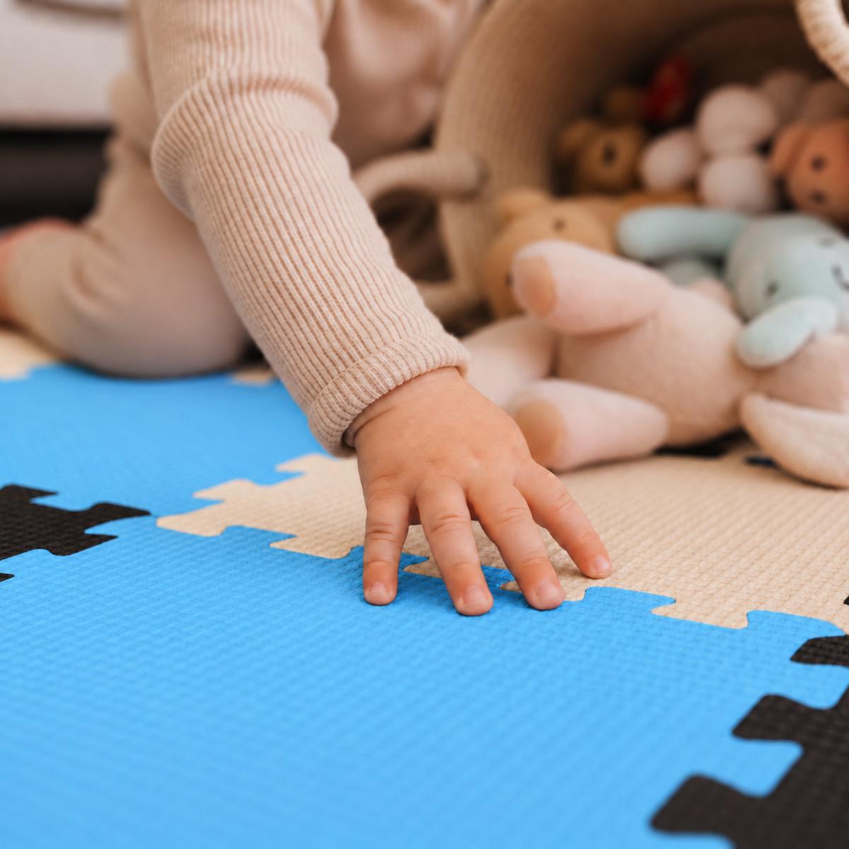 SPIELMATTE ab Null - 270/90 cm Puzzlematte Schwarz - Multicolor, Kunststoff (30/30cm) - Littletom