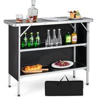 CAMPINGSCHRANK Schwarz - Schwarz, Holzwerkstoff (38/110/88cm) - COSTWAY