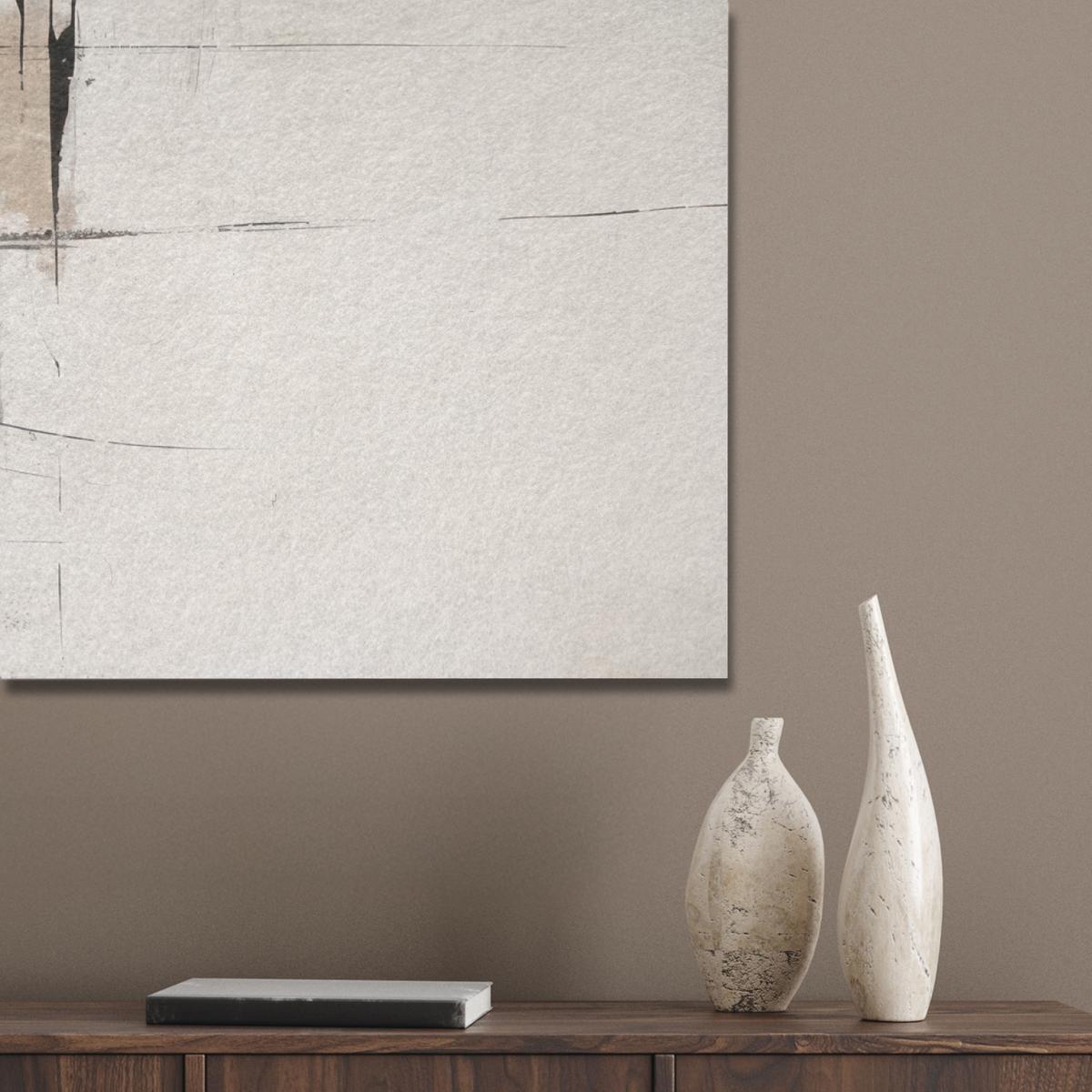 AKUSTIKBILD Abstrakt - Kunst - Grau Akustikpaneele 90x90 cm - Hellgrau, Kunststoff (90/90/0.9cm) - MuchoWow