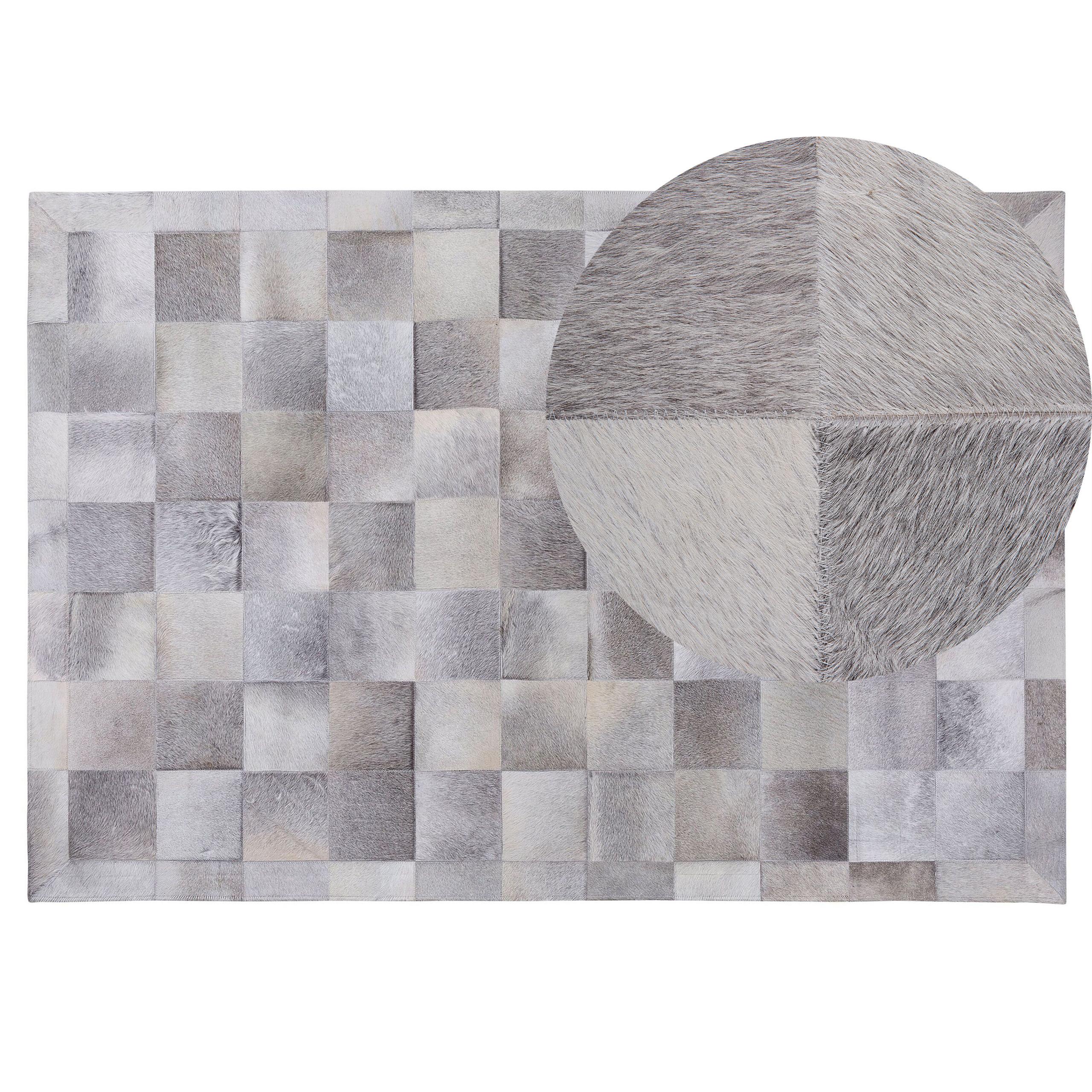 KURZFLOR-TEPPICH Alacam 200/140 cm - Grau, Fell (140/200cm) - Beliani