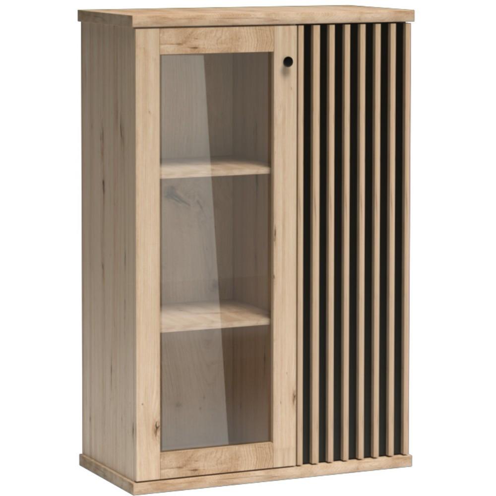 VITRINE Caya mit zwei Türen, Eiche Artisan - Eiche Artisan, Holzwerkstoff (86/132/41cm) - Beautysofa